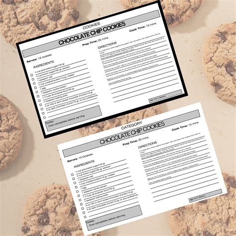 Printable Recipe Card Recipe Card Template Editable Recipe Card