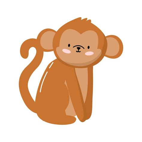 Premium Vector Vector Cute Baby Monkey Cartoon Sitting