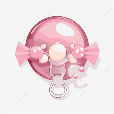 Pink Pacifier Vector Sticker Clipart Pacifier With Pink Balls On The