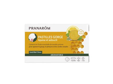 Pranar M Aromaforce Pastilles Gorge Miel Citron Pastilles