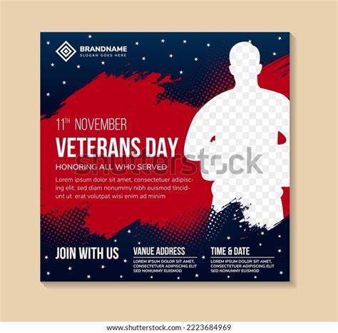 Editable Banner Template Design Veterans Day Stock Vector (Royalty Free ...