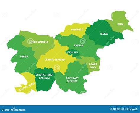 Slovenia Map Of Statistical Regions Stock Vector Illustration Of