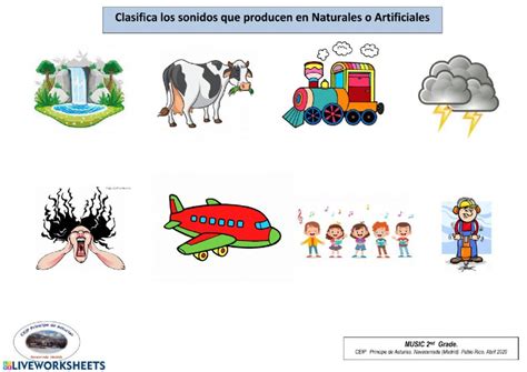 Sonidos Naturales Y Artificiales Worksheet Cuadernos Interactivos