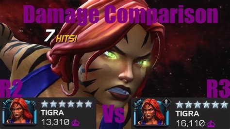 Tigra R2 Vs R3 Damage Comparison MCoC YouTube