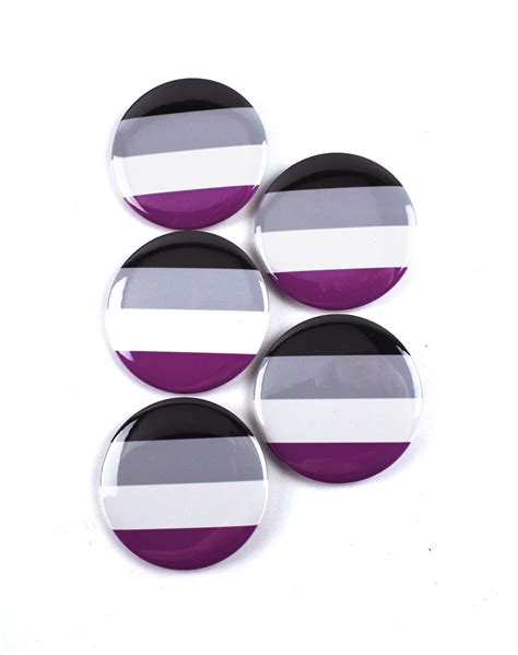 Lgbtq Asexual Pride Flag Pinback Buttons 2 25 Inch Round 5 Pack