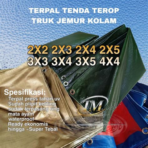 Jual Terpaulin Terpal A20 Tahan UV SUPER TEBAL 2X3 2X4 2X5 3X3 3x4 3X5