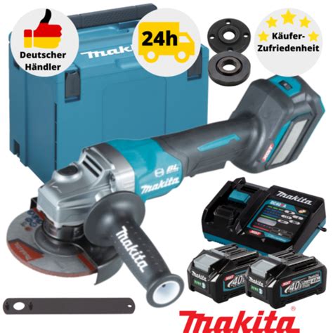 Makita GA029GM201 Akku Winkelschleifer XGT mit 2x BL4040 Ladegerät