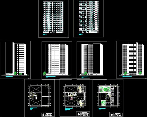 Planos De Torre Multifamiliar En Dwg Autocad Vivienda Multifamiliar