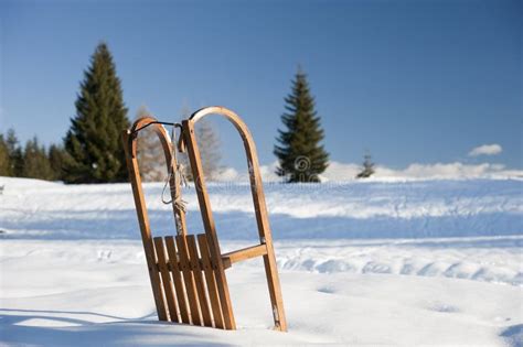 Sled on the snow stock photo. Image of resort, adventure - 27282950