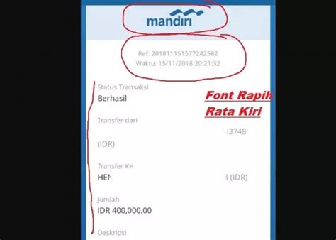 4 Ciri Bukti Transfer M Banking Mandiri Palsu Atau Asli