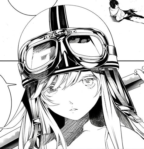 A Drawing Of A Girl With Goggles On Her Head