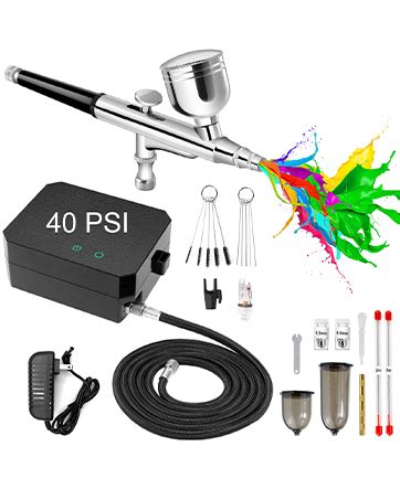 Amazon Gocheer Psi Airbrush Kit With Compressor Dual Action Mini