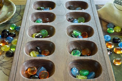 Handmade Mancala Board With Custom Engraving By Three Trees Workshop