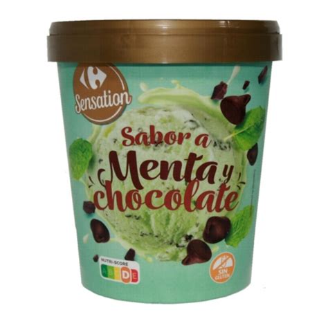 Helado De Menta Y Chocolate Carrefour Sensation Sin Gluten 300 G