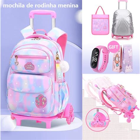 Mochila Feminina Escolar Rodas Kit De Shopee Brasil