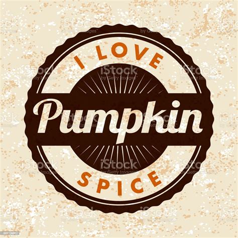 Pumpkin Spice Label On Textured Background Stock Illustration