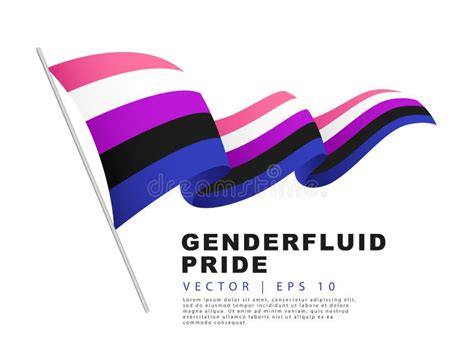 The Flag Of Gender Fluid Pride Hangs On A Flagpole And Flutters In The