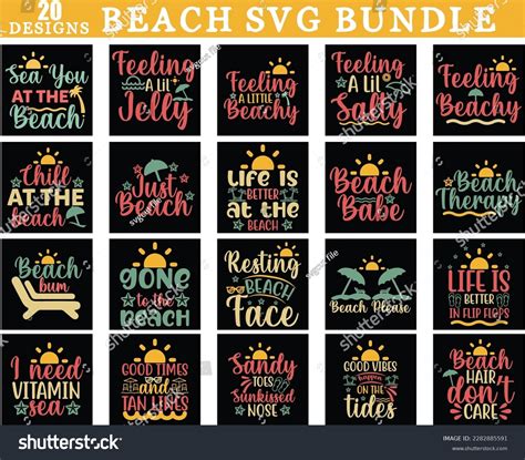 Beach Svg Bundle Summer Svg Bundle Royalty Free Stock Vector