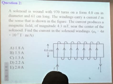 Solved A Solenoid Is Wound With 970 Turns On A Form 4 0 Cm