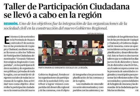 Taller de Participación Ciudadana se llevó a cabo en la región