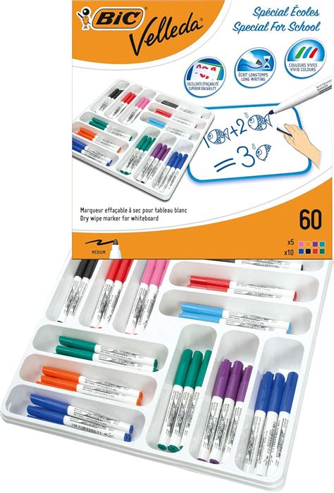 Bic Velleda Feutres Pour Tableau Blanc Effa Ables Sec Pointe