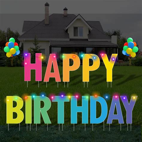 Happy Birthday Yard Sign 16pcs Happy Birthday Yard Sign