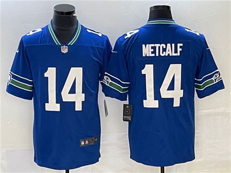 Seattle Seahawks 14 DK Metcalf Royal Throwback Vapor Limited Jersey