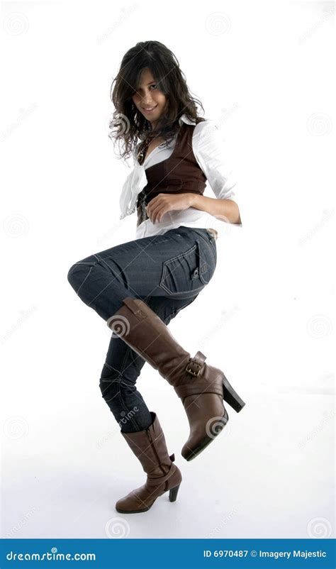 Full Body Pose Of Pretty Female Royalty Free Stock Photography - Image ...