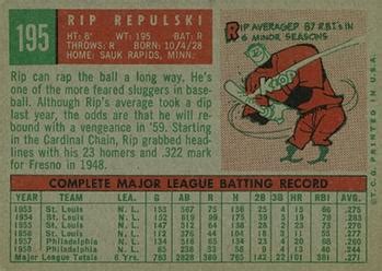 1959 Topps 195 Rip Repulski Trading Card Database