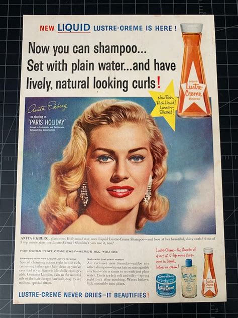 Vintage 1958 Lustre Creme Shampoo Print Ad Etsy