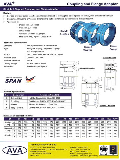 Catalog Ava Fa Coupling Download Free Pdf Pipe Fluid Conveyance