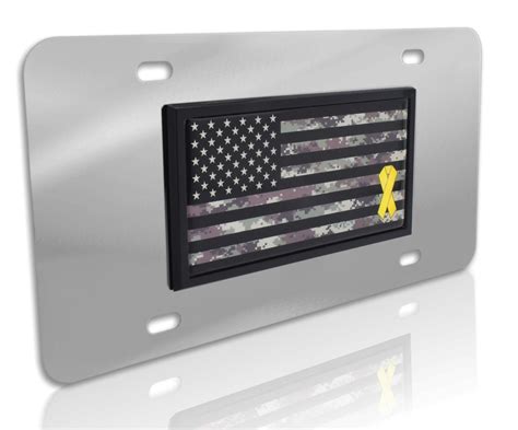 Charitable Support Our Troops Camo Flag Stainless Elektroplate