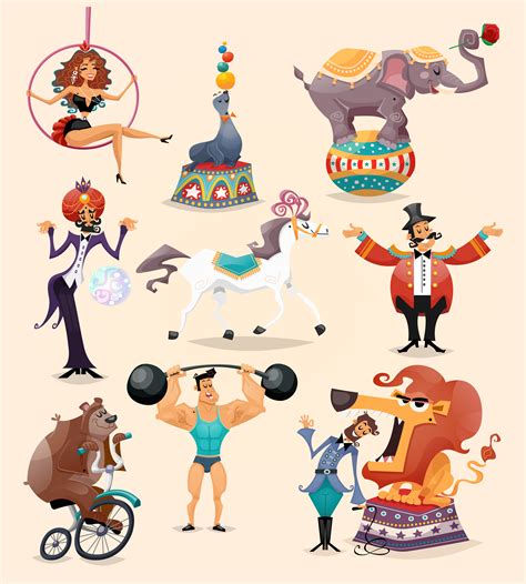 Circus Icons Set 427438 Vector Art At Vecteezy