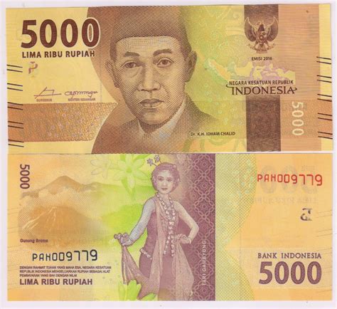 Indonesia 5000 Rupiah 2016 Unc Currency Note KB Coins Currencies