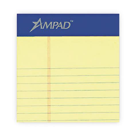 Perforated Writing Pads Narrow Rule Canary Yellow X