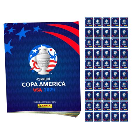 Kit Album 50 Pacotes de figurinhas Copa América Mundomax