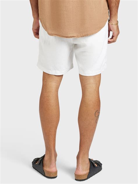 Academy Brand Riviera Linen Shorts In White White Glue Store