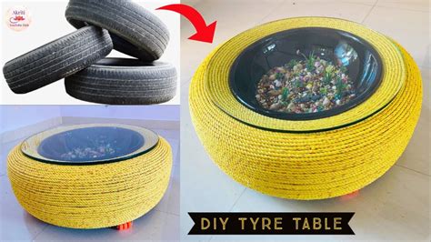 DIY Making Of Tyre Table At Home How To Make Tyre Furniture DIY Coffee