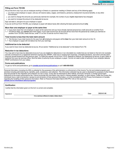 Form Td1on 2023 Fill Out Sign Online And Download Fillable Pdf Canada Templateroller