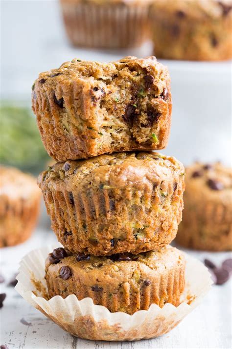 These Chocolate Chip Zucchini Muffins Are Seriously Tasty With A Soft