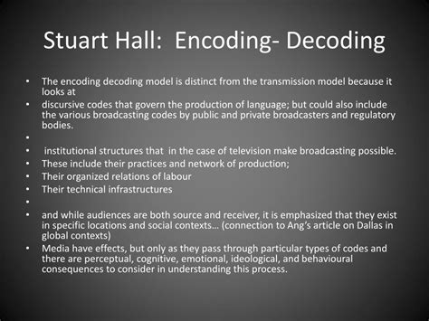 PPT - Stuart Hall: Encoding- Decoding PowerPoint Presentation, free ...