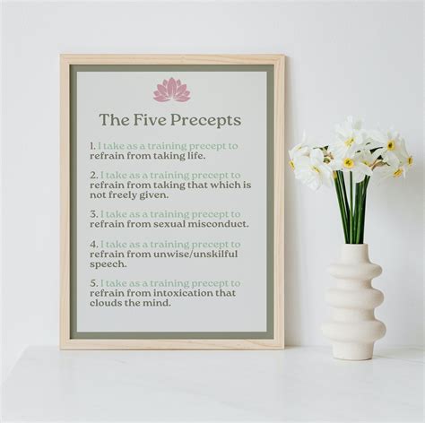 The Five Precepts Print: a Digital Downloadable Poster - Etsy