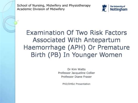 PPT - Examination Of Two Risk Factors Associated With Antepartum ...