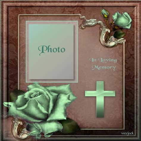 In Memory Of Frame With Green Roses