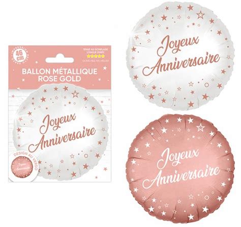 Ballon M Tallique Rond Joyeux Anniversaire Rose Gold Surprisez Vous