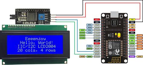 I2c Lcd With Nodemcu Interface I2c Lcd Using Esp8266 Nodemcu I2c Lcd On