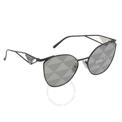 Prada Grey Pattern Silver Irregular Ladies Sunglasses Pr 50zs 1ab03t 59 8056597744508