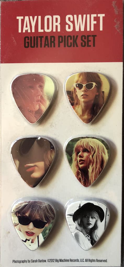 Taylor Swift Guitar Picks (6) Set 2012, RED Tour - Pickbay