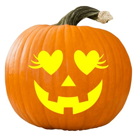 Heart Eyes Pumpkin Carving Stencil Pumpkin Hq