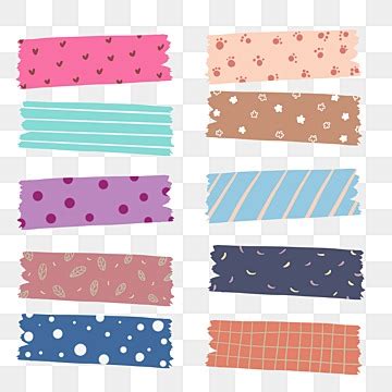 Cute Washi Tape Png Image Cute Hand Drawn Washi Tapes In Transparent